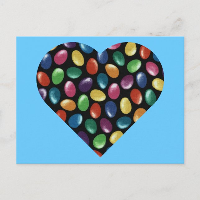 Jelly Bean Heart Vykort (Framsida)