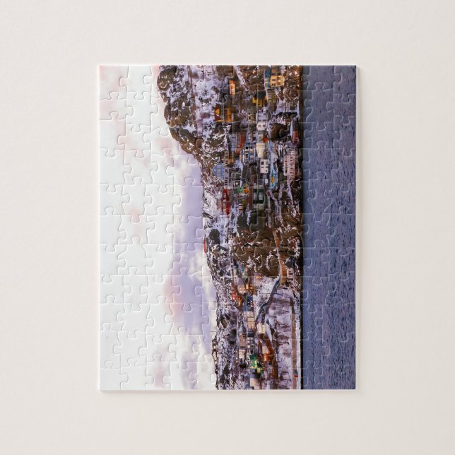 Jelly Bean Houses målade av Sunset Pussel (Vertikal)