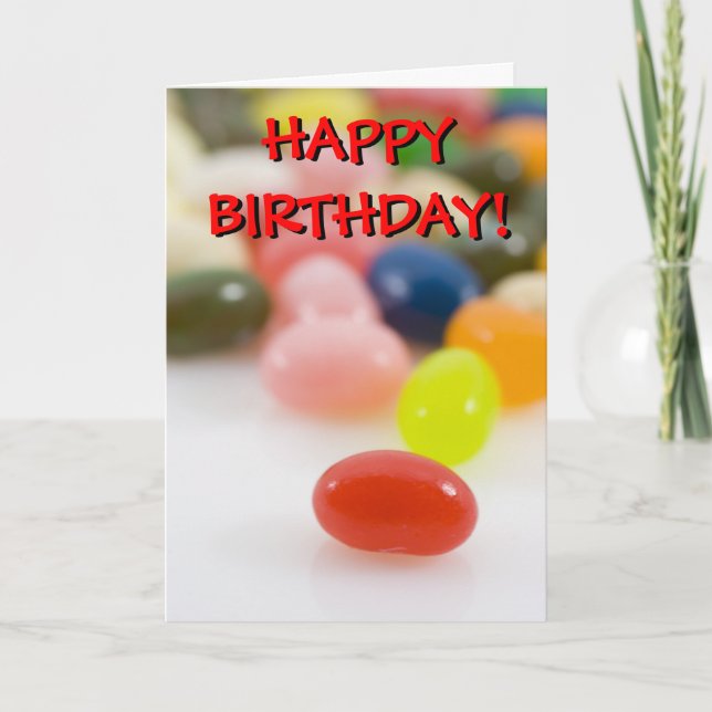 Jelly Bean Macro Birthday Card Kort (Framsida)