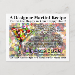 Jelly Bean Martini Recipe-vykort Vykort