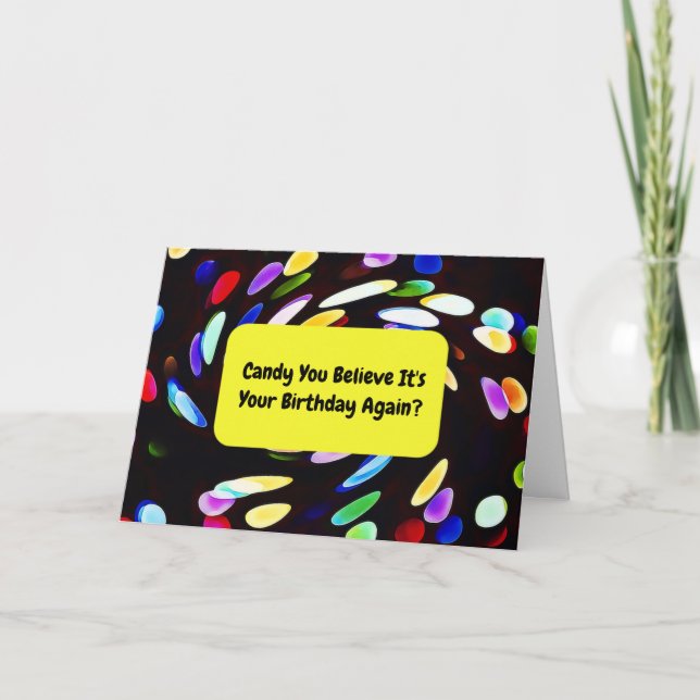 Jelly Bean Space Candy Pun Birthday Card Kort (Framsida)