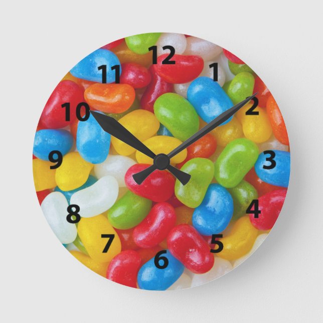 Jelly Bean Wall Clock Rund Klocka (Framsida)