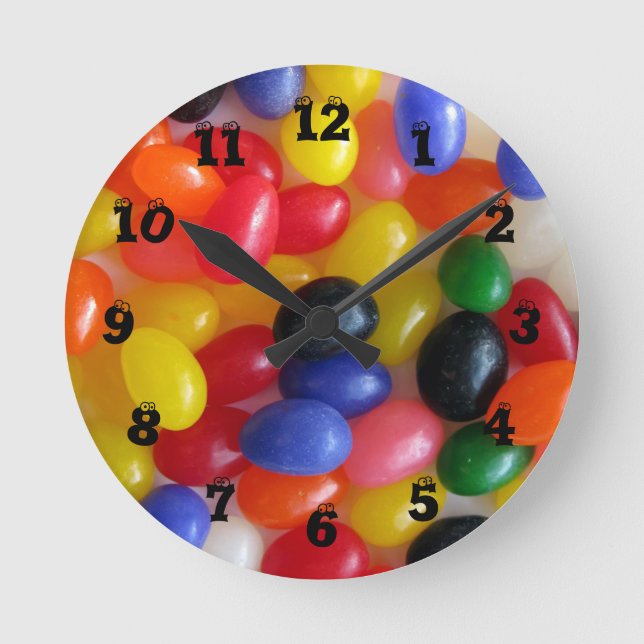 Jelly Bean Wall Clock Rund Klocka (Framsida)