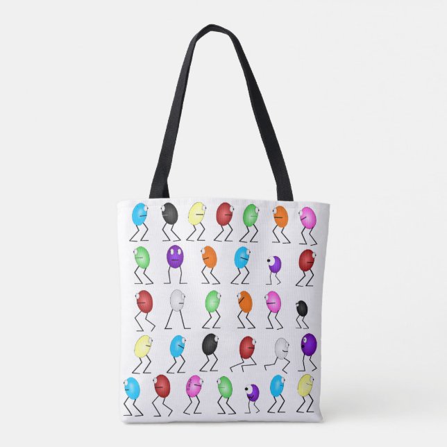Jelly Beans Allover Tote Bag Tygkasse (Baksida)
