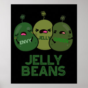 Jelly Beans Funny Jeverse Candy Pun Mörk BG Poster
