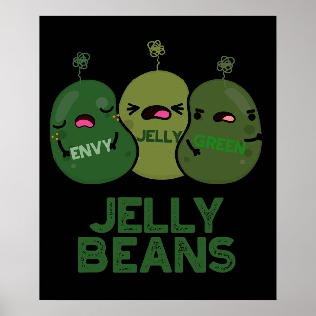 Jelly Beans Funny Jeverse Candy Pun Mörk BG Poster (Framsidan)