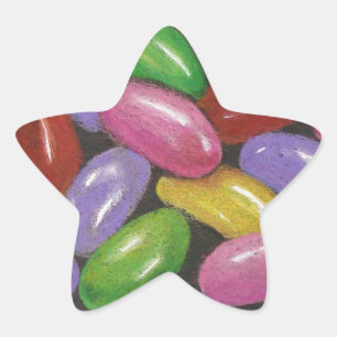 Jelly Beans i Färg Pencil: Realism Art Stjärnformat Klistermärke