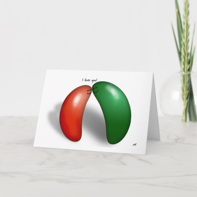 Jelly Beans. Jag älskar dig! Tecknad kort. Kort (Framsida)