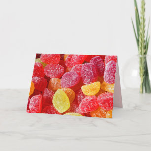 Jelly Candies, röd Orange Gult, Blank Inside Kort
