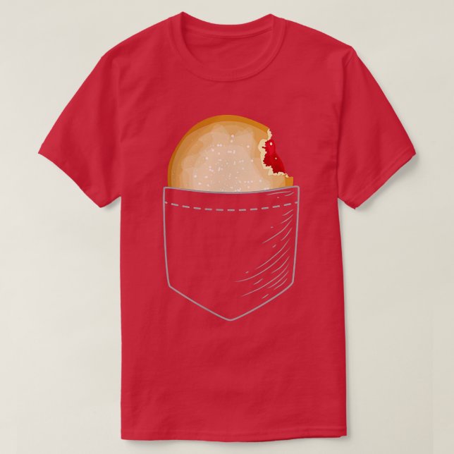 Jelly Filled Donut i Pocket  T Shirt (Design framsida)