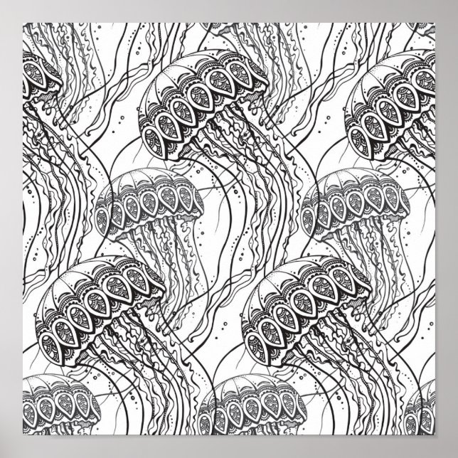 Jelly Fish Doodle 2 Poster (Framsidan)