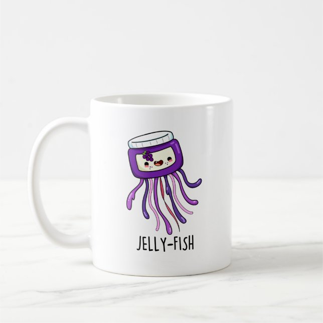 Jelly-fish Funny Jelly Burk Pun Kaffemugg (Vänster)