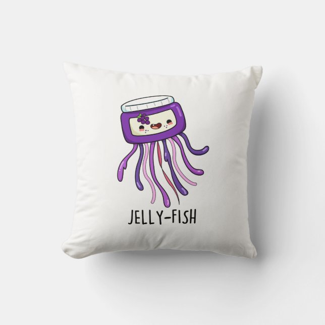 Jelly-fish Funny Jelly Burk Pun Kudde (Framsida)