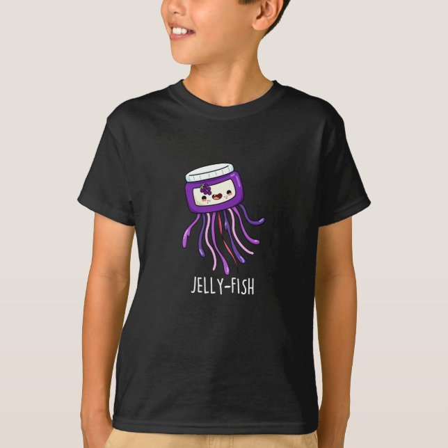 Jelly-fish Funny Jelly Burk Pun Mörk BG T Shirt (Framsida)