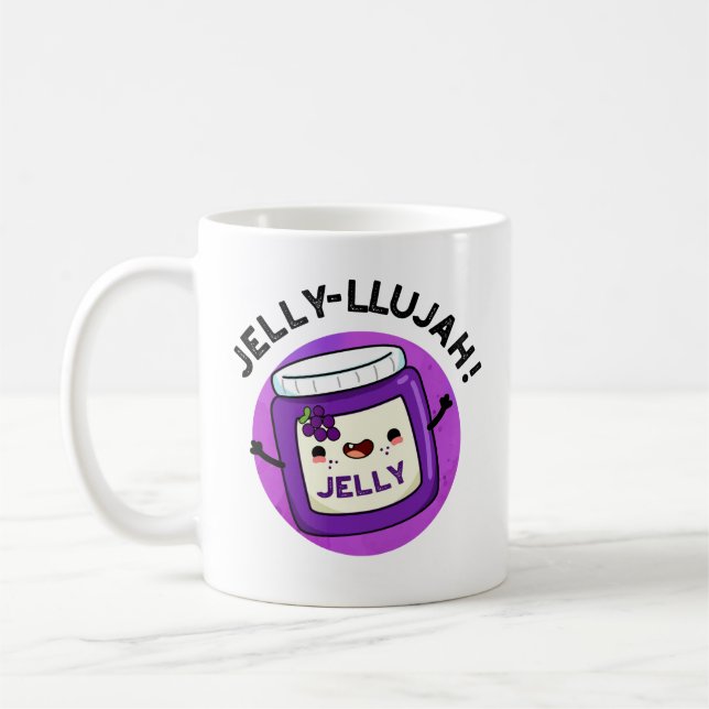 Jelly-llujah Funny Jelly Pun Kaffemugg (Vänster)