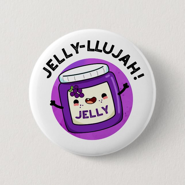 Jelly-llujah Funny Jelly Pun Knapp (Framsida)