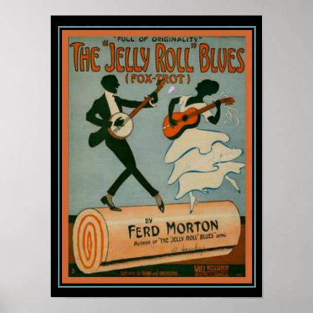 "Jelly Roll Blues" Fox Trot Lakan Music Cover Poster (Framsidan)