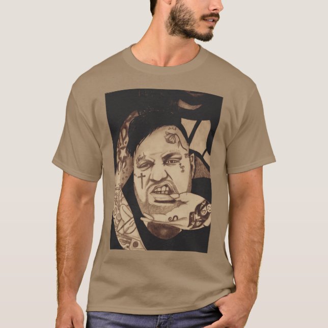 Jelly Roll Hand Drawn Portrait retro T Shirt (Framsida)