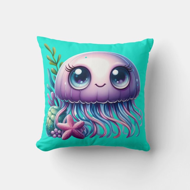 "Jellyfish and Starfish Buddies" Kudde (Framsida)