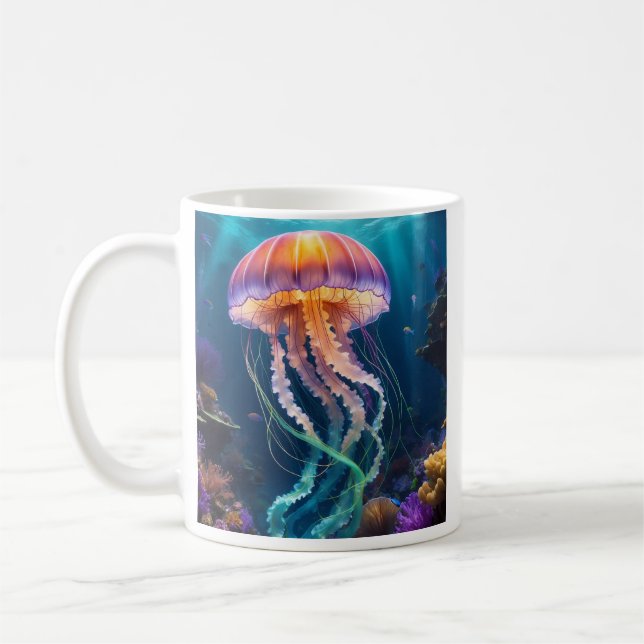 Jellyfish art Mugg (Vänster)