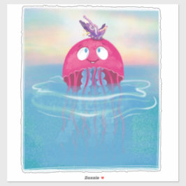 Jellyfish Butterfly Friends Barn Room Klistermärken