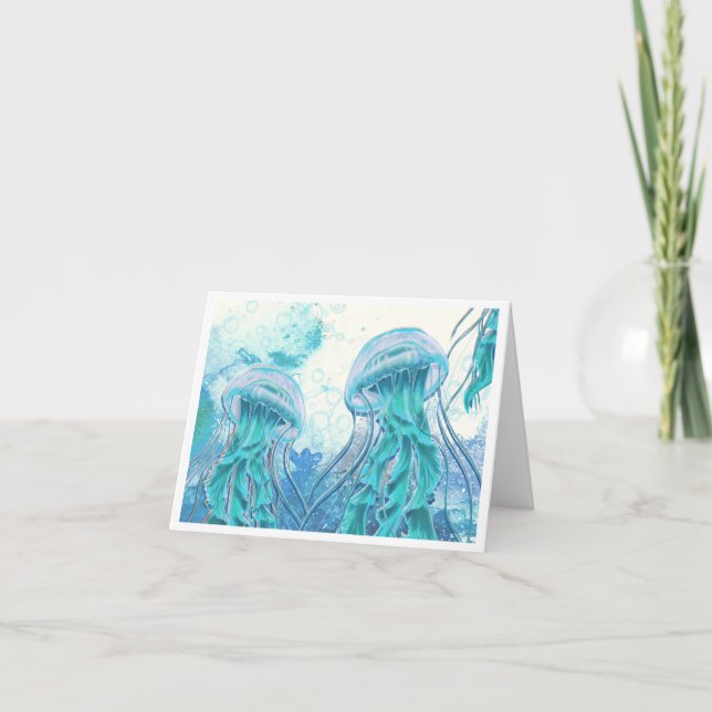 Jellyfish | Captivating Grace Note Card Anteckningskort (Framsida)
