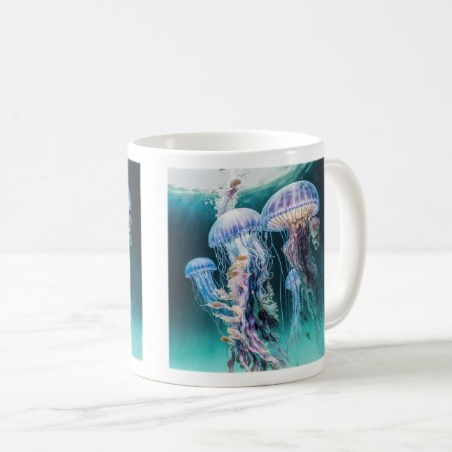 Jellyfish Classic Mugg, 11 oz Kaffemugg (Framsida höger)