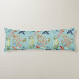 Jellyfish Coral och Fish Kroppskudde