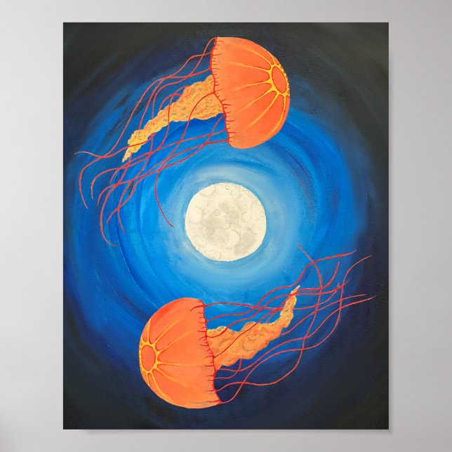 Jellyfish Dance Fine Art Skriv ut Poster (Framsidan)