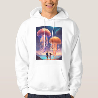 Jellyfish Elegance: Modern Sea-Inspired T-Shirt" Hoodie