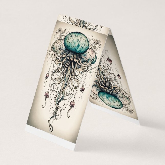 Jellyfish Elegance: T-Shirt Designas Inspived by O Visitkort (Baksida)