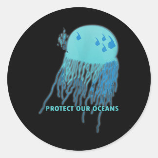 Jellyfish Environmental Protection, Climate Protec Runt Klistermärke