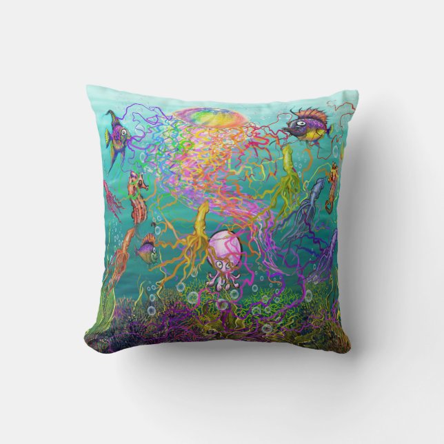 Jellyfish Fantasy Kudde (Framsida)