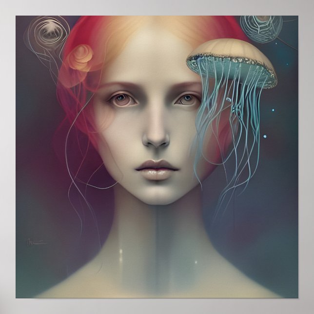 Jellyfish Fantasy Woman Poster (Framsidan)