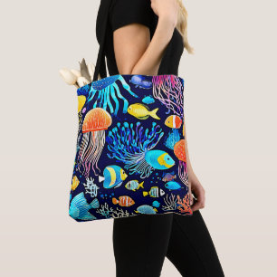 Jellyfish & Fish: Deep Sea Delight Tygkasse