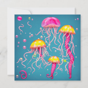 Jellyfish - Flat Card Julkort