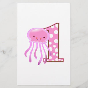 Jellyfish, första födelsedag brevpapper