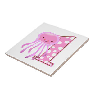 Jellyfish, första födelsedag kakelplatta