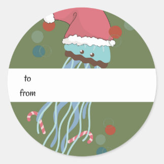 Jellyfish Gift Märkre Stickers Runt Klistermärke