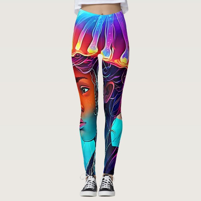 Jellyfish Girl Art Leggings (Framsida)