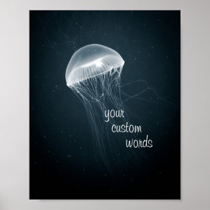 Jellyfish Glow med anpassad text Poster