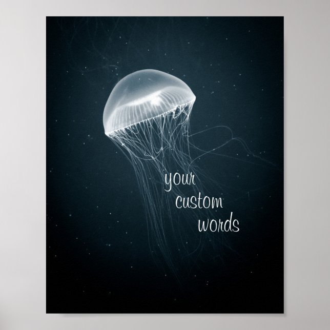 Jellyfish Glow med anpassad text Poster (Framsidan)