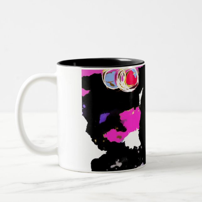 Jellyfish glow Två-Tonad mugg (Vänster)