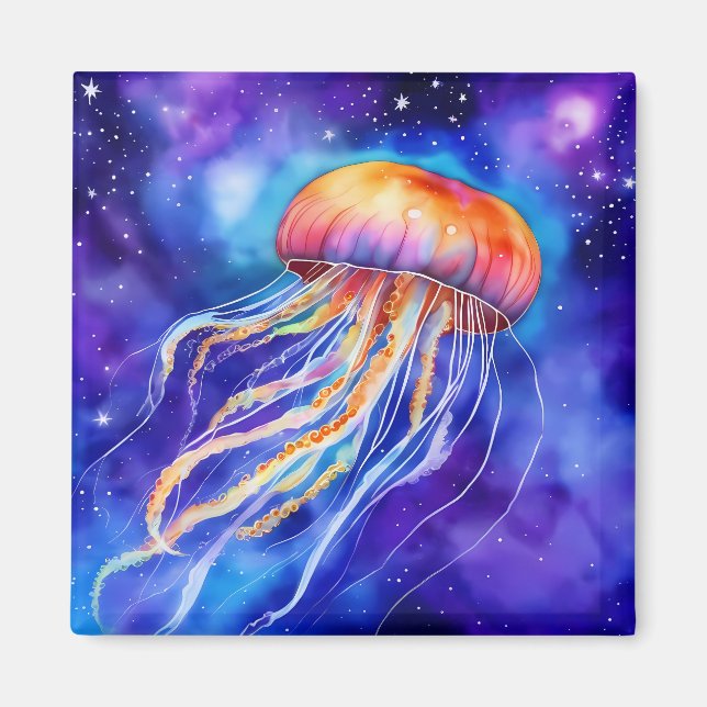 Jellyfish in the Ocean abstrakt Magnet (Framsidan)