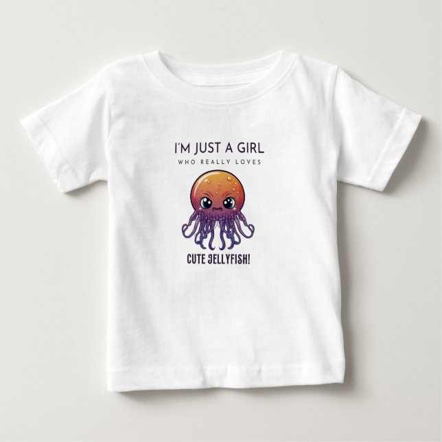Jellyfish, jag är bara en tjej som kärlek t shirt (Framsida)