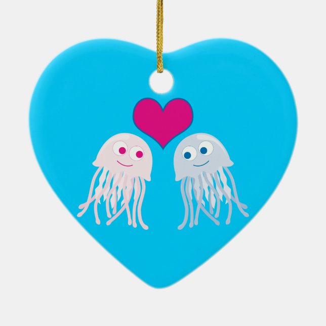 Jellyfish Kärlek Julgransprydnad Keramik (Baksidan)