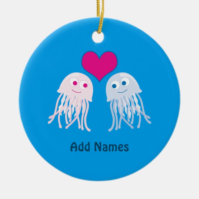 Jellyfish Kärlek Julgransprydnad Keramik (Framsidan)