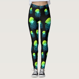 Jellyfish Leggings- Jellies Neon Grönt Jelly Fish Leggings