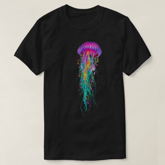 Jellyfish Lila Färg T Shirt (Design framsida)
