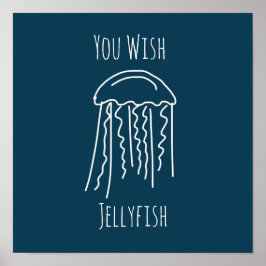 Jellyfish Marine life modern Poster